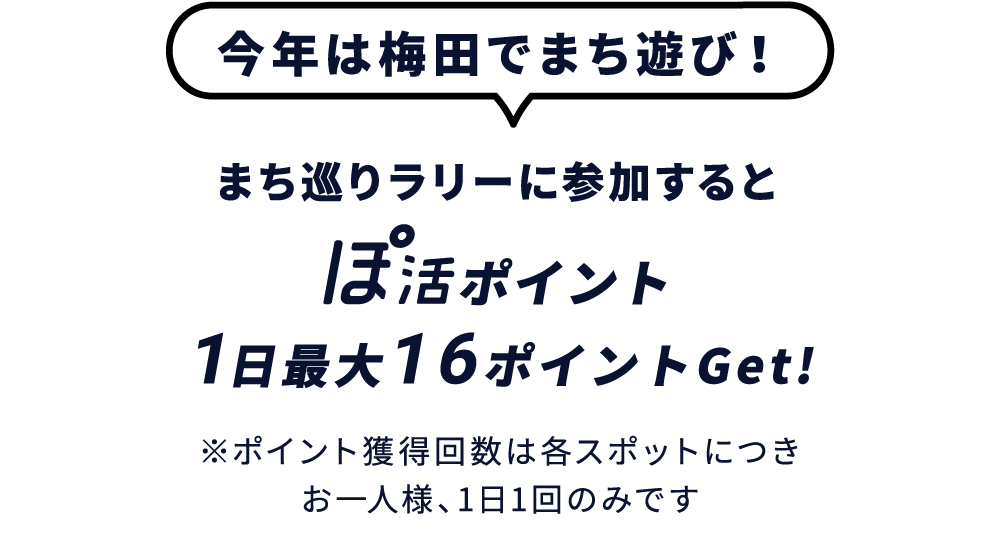 今年は梅田でまち遊び！連携イベントや施設の体験に参加するとぽ活ポイント8ポイントGet!